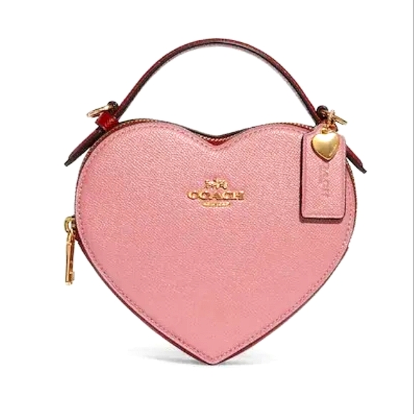 COACH HEART CROSSBODY PURSE IN COLORBLOCK PINK❗️BEST SELLER❗️ - Picture 2 of 8